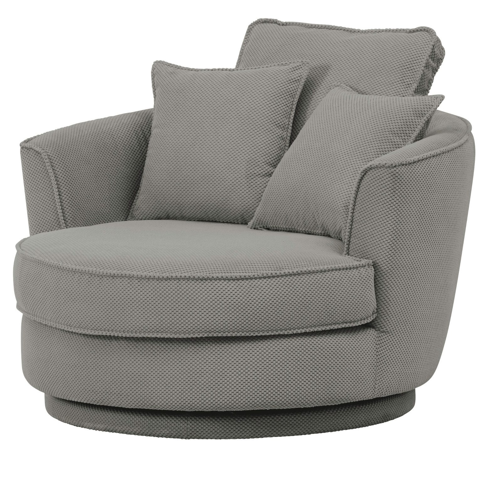 Furn.Design Loveseat Comfy (XL Sessel in graun Web-Velour, 120 x 120 cm), 360° drehbar