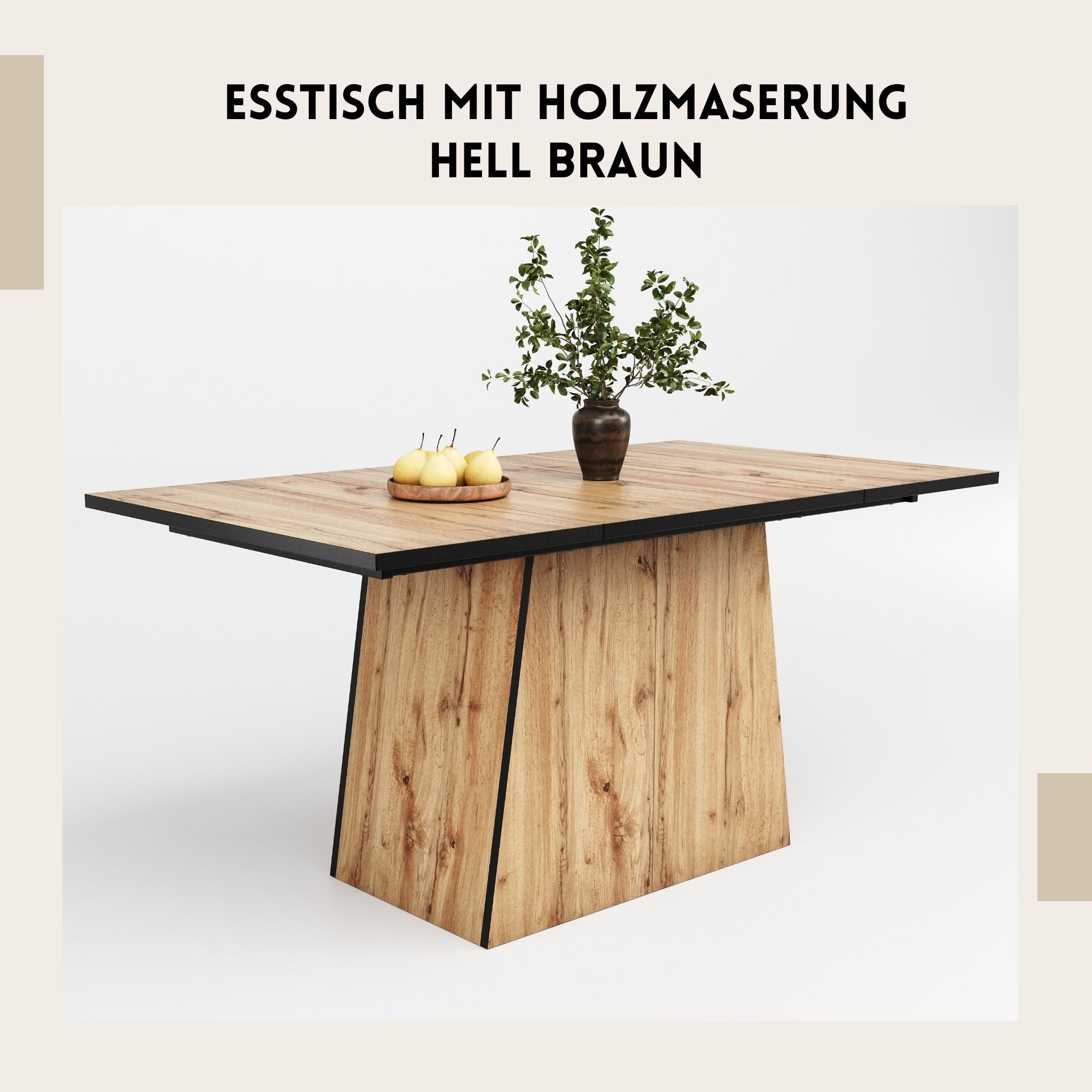 SeedWave Esstisch Esstisch mit Holzmaserung für 4-6 Personen, stilvolles De günstig online kaufen