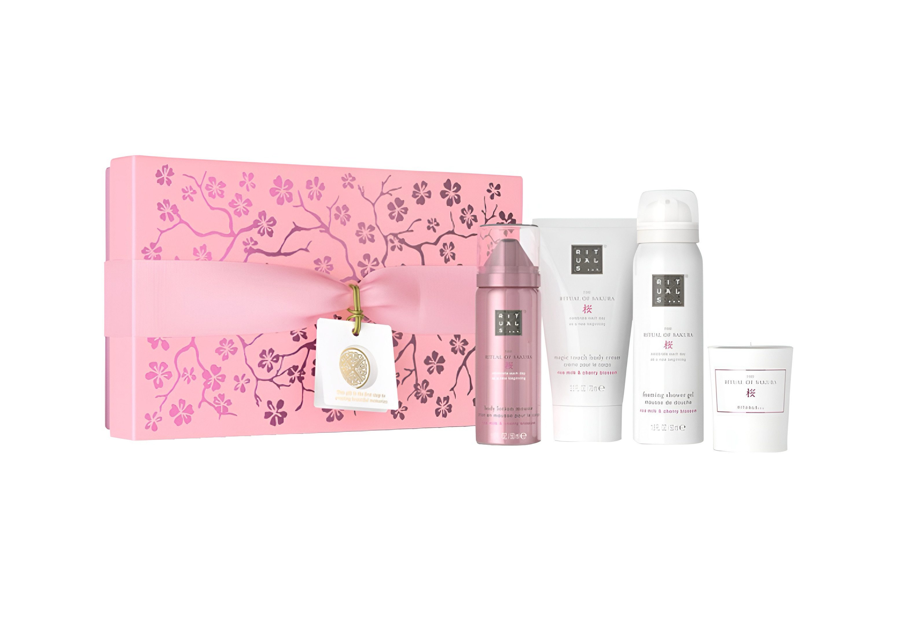 Pflege-Geschenkset The Ritual of Sakura S für Damen Duschschaum, Peeling, Duftkerze
