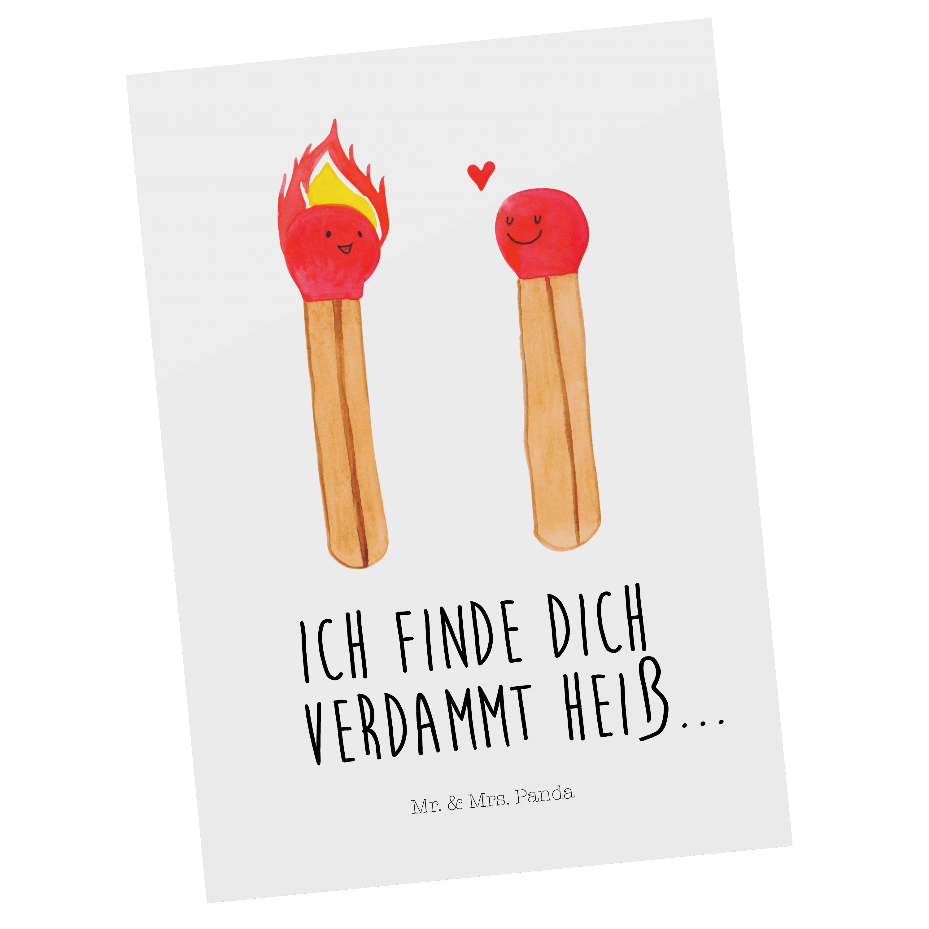 Mr. & Mrs. Streichhölzer Freundin, Geschenk, Panda Weiß Ehemann, - Geburtstagskarte Postkarte 