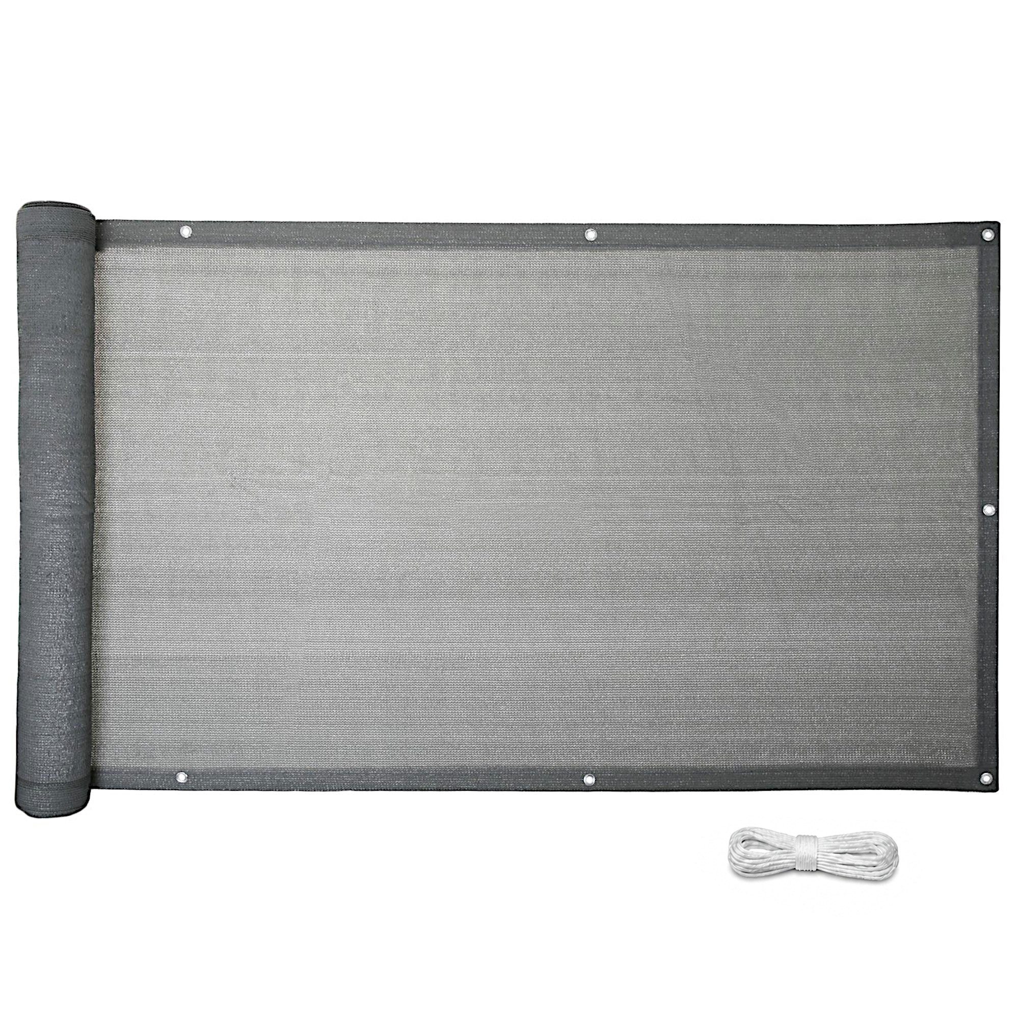 ESTEXO Sichtschutzzaunmatten Balkon Sichtschutz Bespannung 90 x 600 cm Wind Sonnen Schutz grau Ve