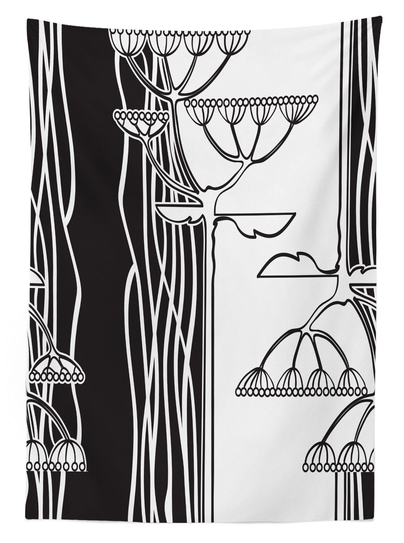 den Weiß Schwarz Farben, Klare Und Tischdecke Außen Für Abstrakte Abakuhaus Bereich Pflanzen geeignet Waschbar Farbfest Kunst