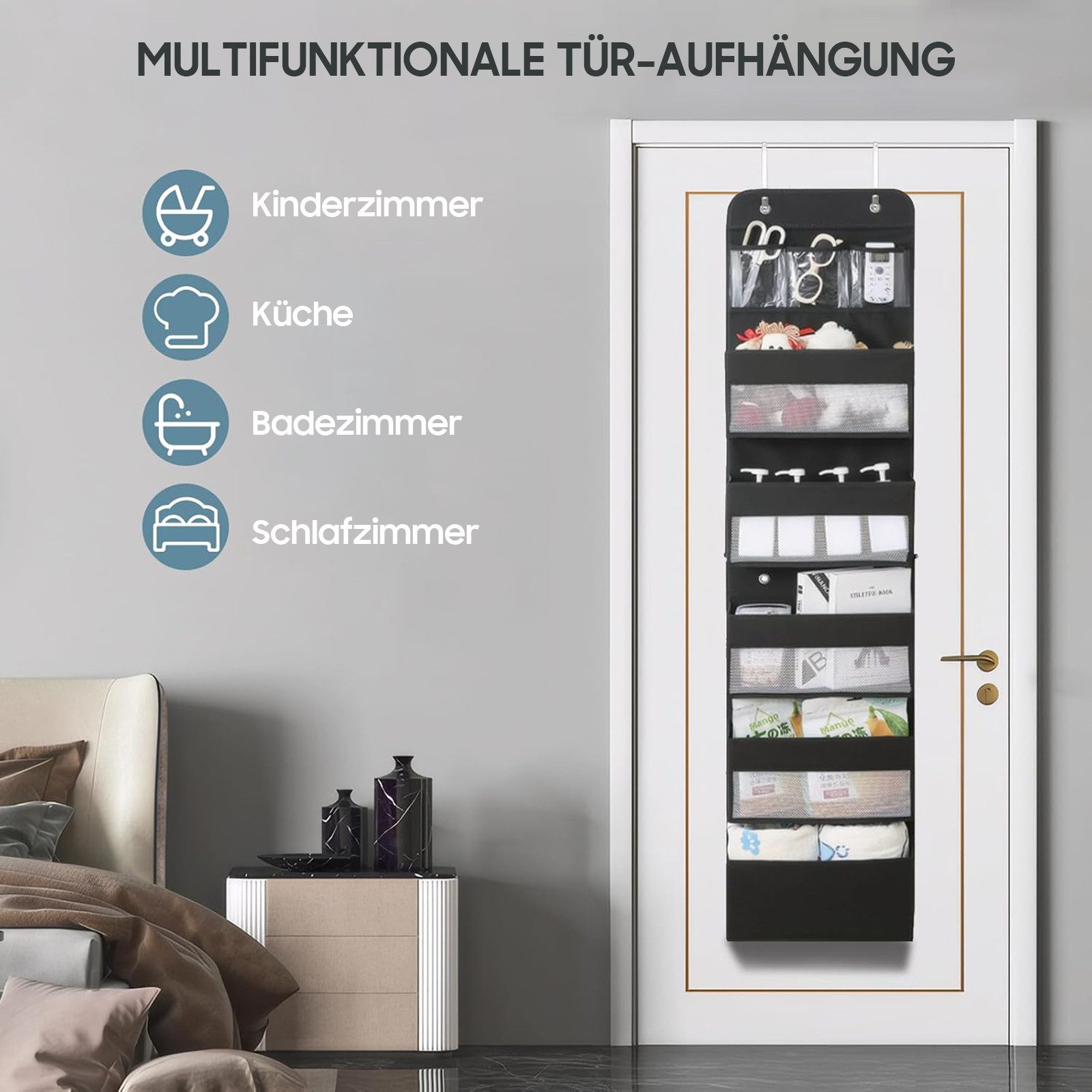 SURFOU Hängeregal Abnehmbarer XXL Wandorganizer 5+1 - Sichtfenster & 4 Hake günstig online kaufen