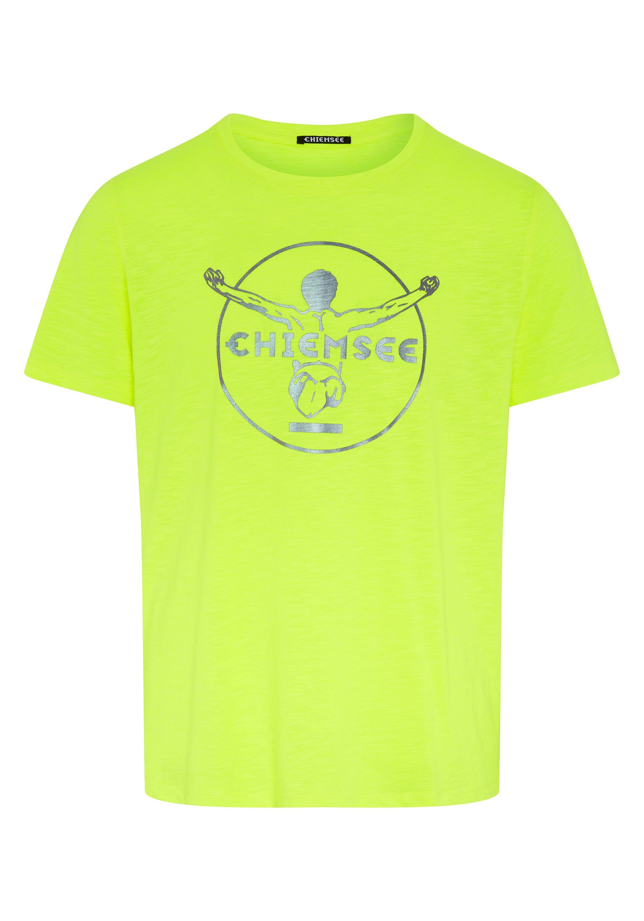 Chiemsee Print-Shirt T-Shirt mit gedrucktem Safety 1 Label-Symbol Yellow