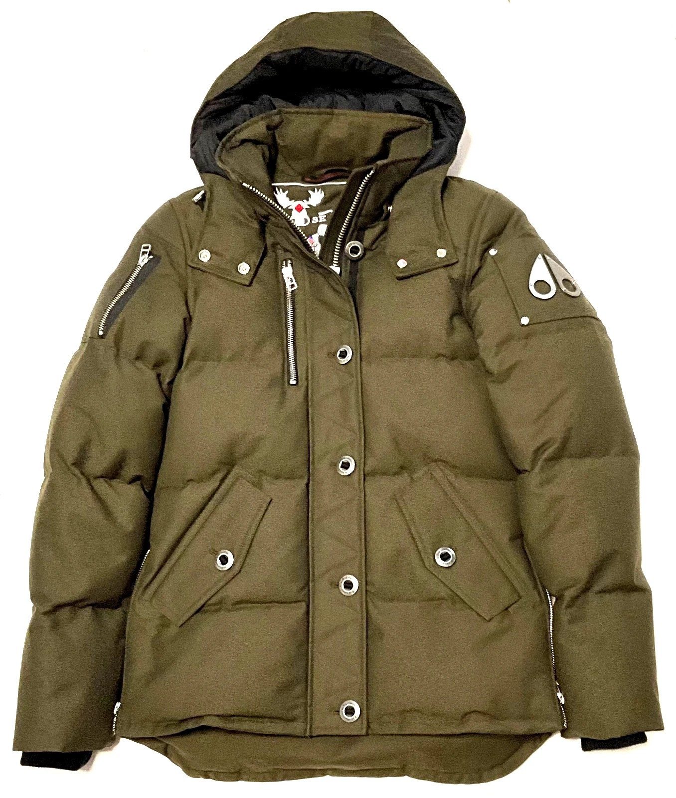 Moose Knuckles Kurzjacke Moose Knuckles Damen Jacke, Moose Knuckles 3Q Jacket Ladies, Army abnehmbarer Kapuze, in Unifarbe