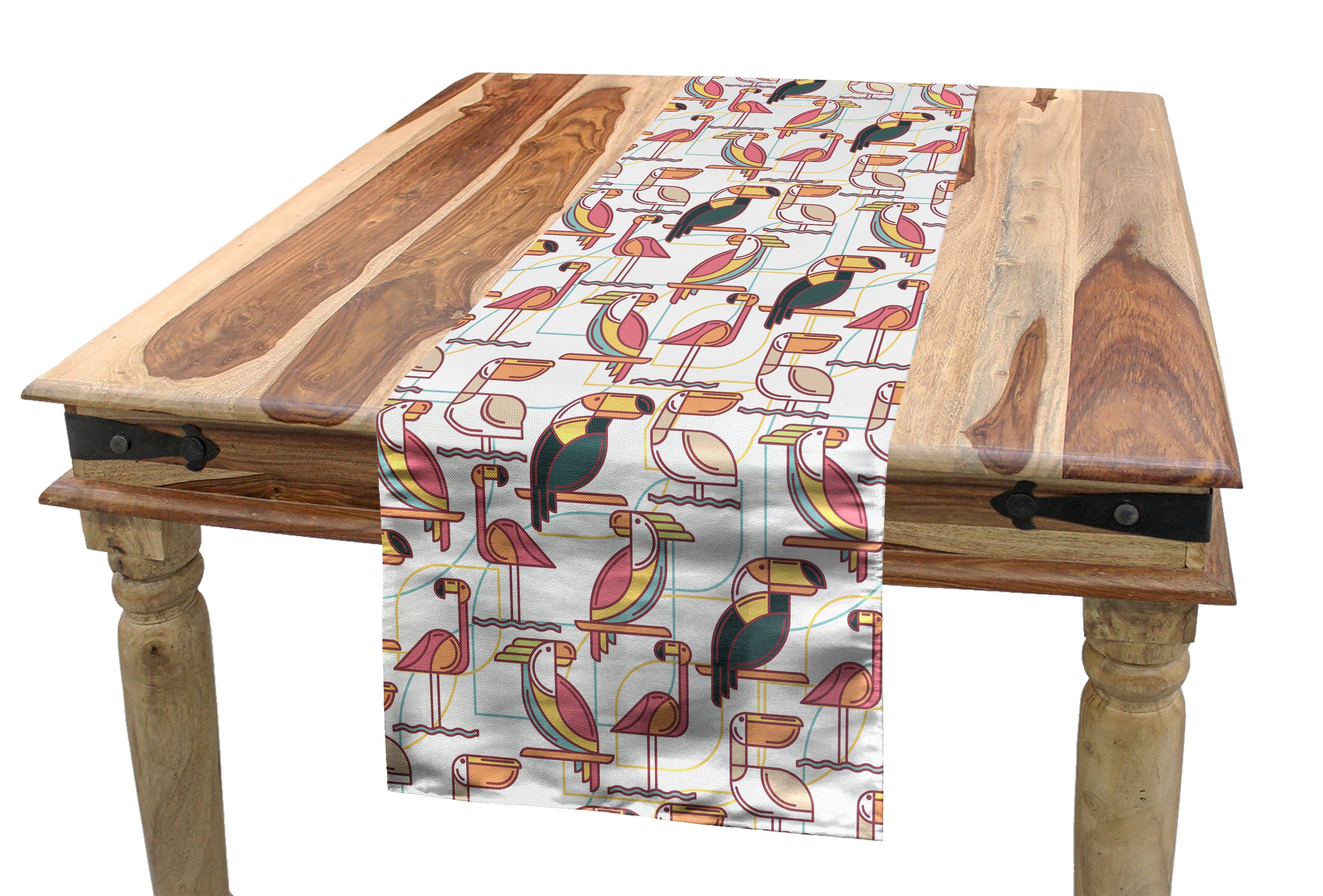 Tischläufer Minimalist exotische Dekorativer Rechteckiger Tischläufer, Abakuhaus Vögel Papageien Esszimmer Küche
