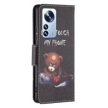 Wigento Handyhülle Für Xiaomi 12 Pro Kunstleder Handy Tasche Book Motiv 1 Schutz Hülle Case Cover Etui Neu