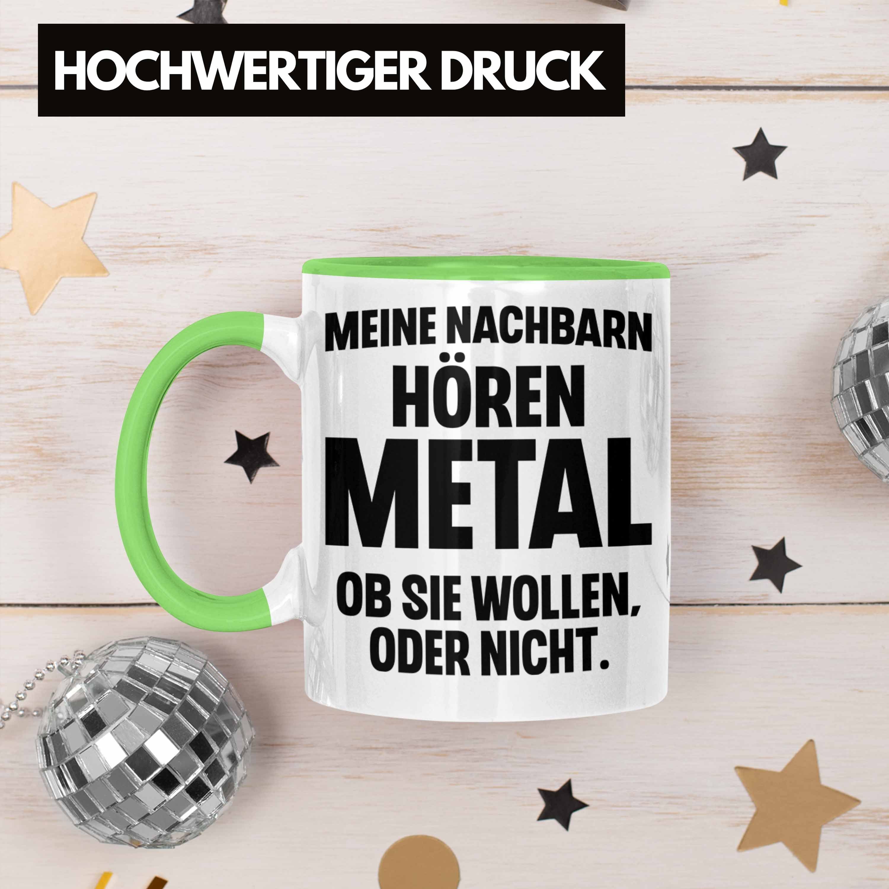 Trendation Tasse Lustig Deko Grün Metal Geschenk Geschenke Tasse - Trendation Heavy Rockmusik