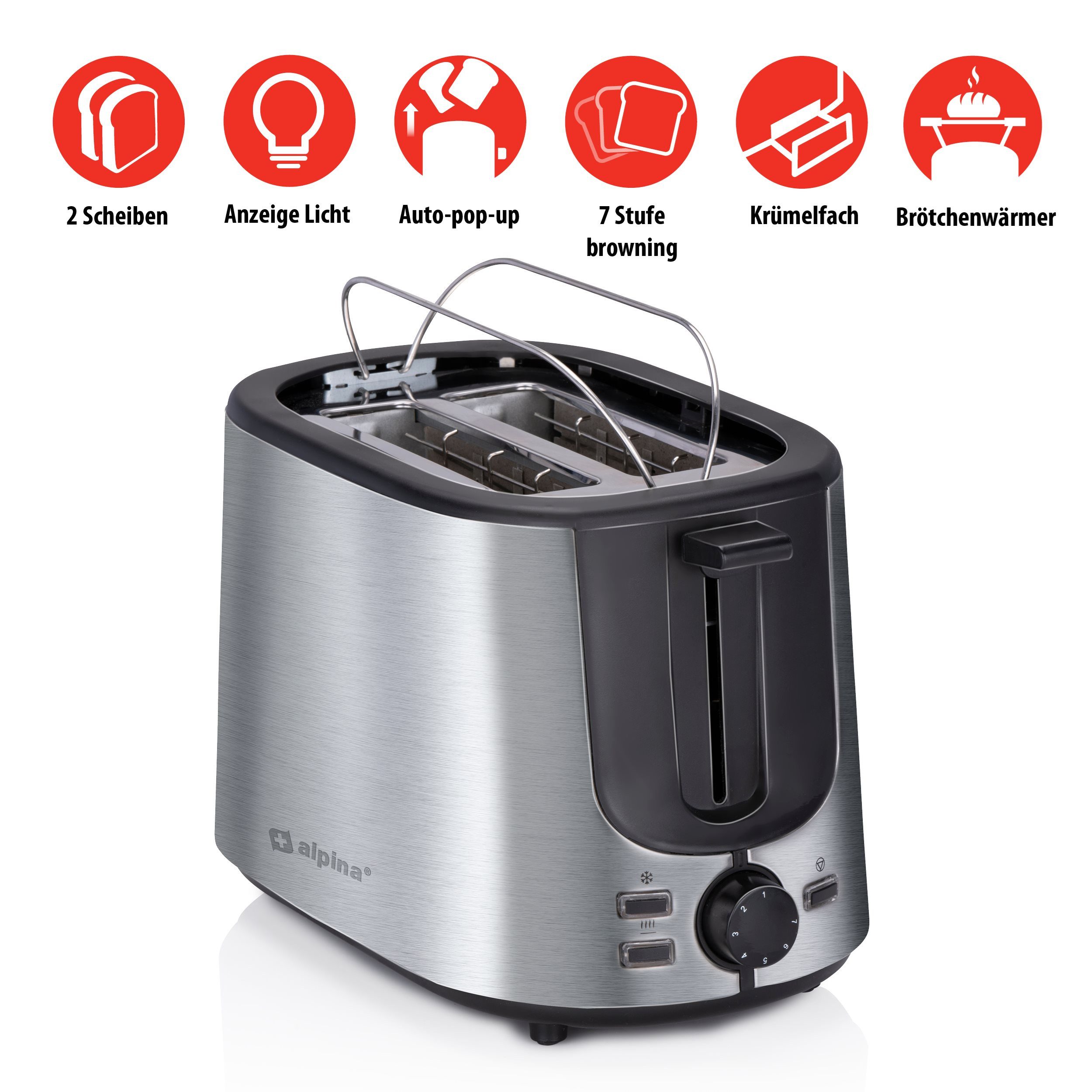 Alpina Brötchenröster alpina Toaster - 7 Stufen