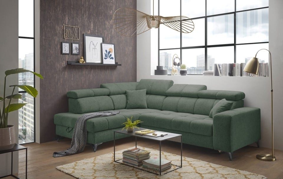 ED EXCITING DESIGN Ecksofa "Sydney L-Form", mit Bettfunktion, Bettkasten, K günstig online kaufen