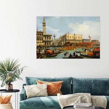 Posterlounge Wandfolie Antonio Canaletto, Rückkehr des Bucentaurus zur Anlegestelle am Palazzo Ducale, Malerei