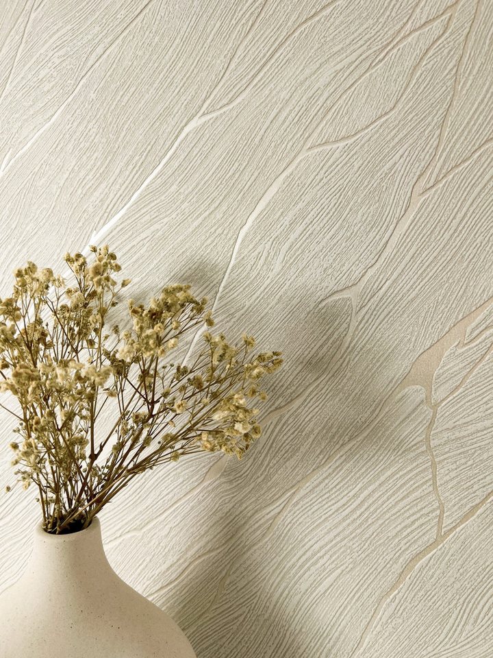 Newroom Vliestapete Priamo Hellbraun Tapete Mustertapete Marmor, Leicht glänzend, strukturiert, Marmortapete