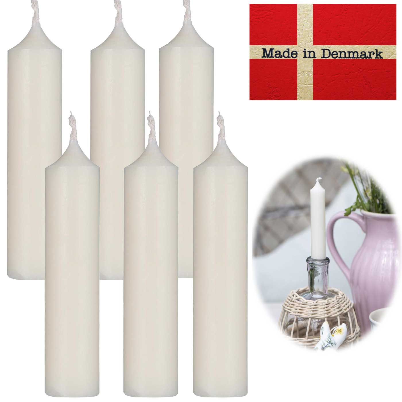 LS-LebenStil Tafelkerze Exklusive Stabkerzen Ribe Rustik 6´er Set Elfenbein 11x2,2cm Made in D (Spitzkerzen Tafelkerzen für die perfekte Tischdeko Hochzeit Taufe Advent Weihnachten Unparfümiert, 6-tlg)