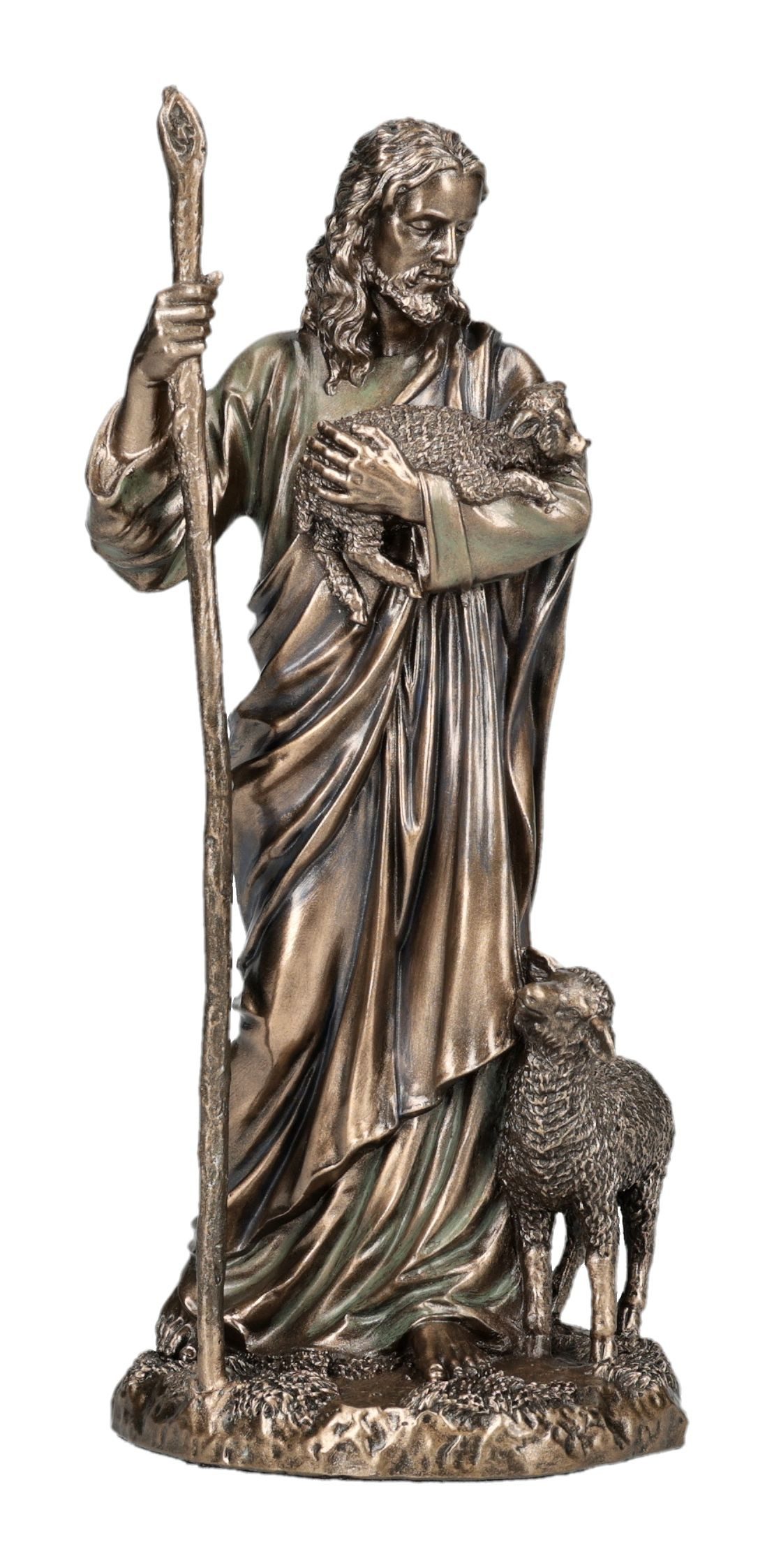 Figuren Shop GmbH Dekofigur Jesus Statue – Guter Hirte mit Lamm Figur christliche Deko Veronese