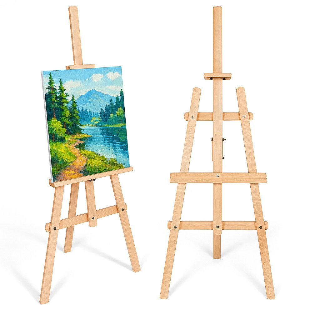 Amazinggirl Staffelei Holz groß Ständer 180 cm – ideal für Kinder & Künstler Bastelgarn