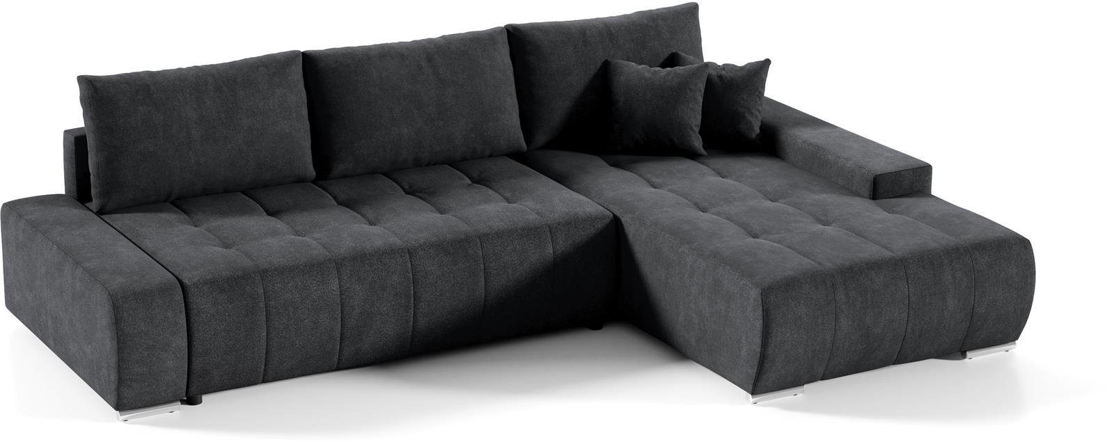 Compleo Ecksofa MONO L-Form Ecksofa mit Steppung, Schlafsofa aus Velourstof günstig online kaufen
