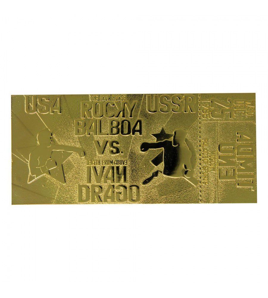 Fanattik Sammelkarte ROCKY - East vs. West Fight Ticket - 24 Karat vergoldet & limitiert