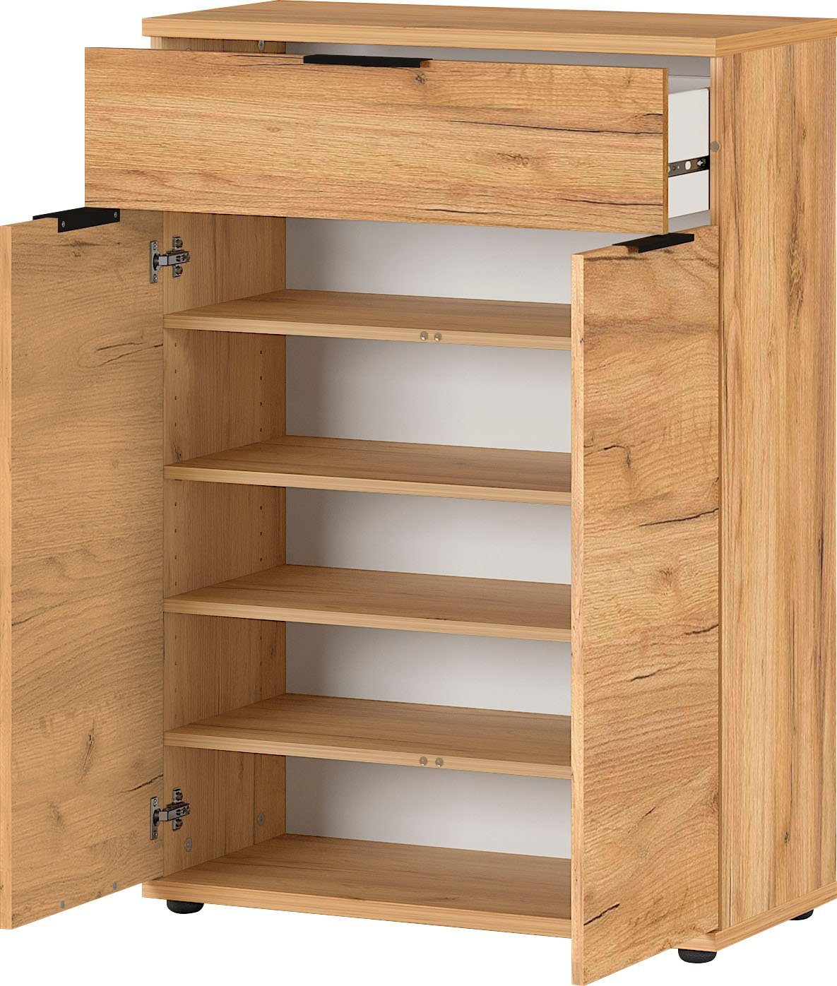 GERMANIA Schuhschrank Fremont Breite 75cm, Griffe aus Metall, verstellbare Böden, Made in Germany