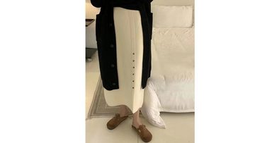FIDDY Jerseyrock Strickrock mit hoher Taille im koreanischen Stil (1-tlg)
