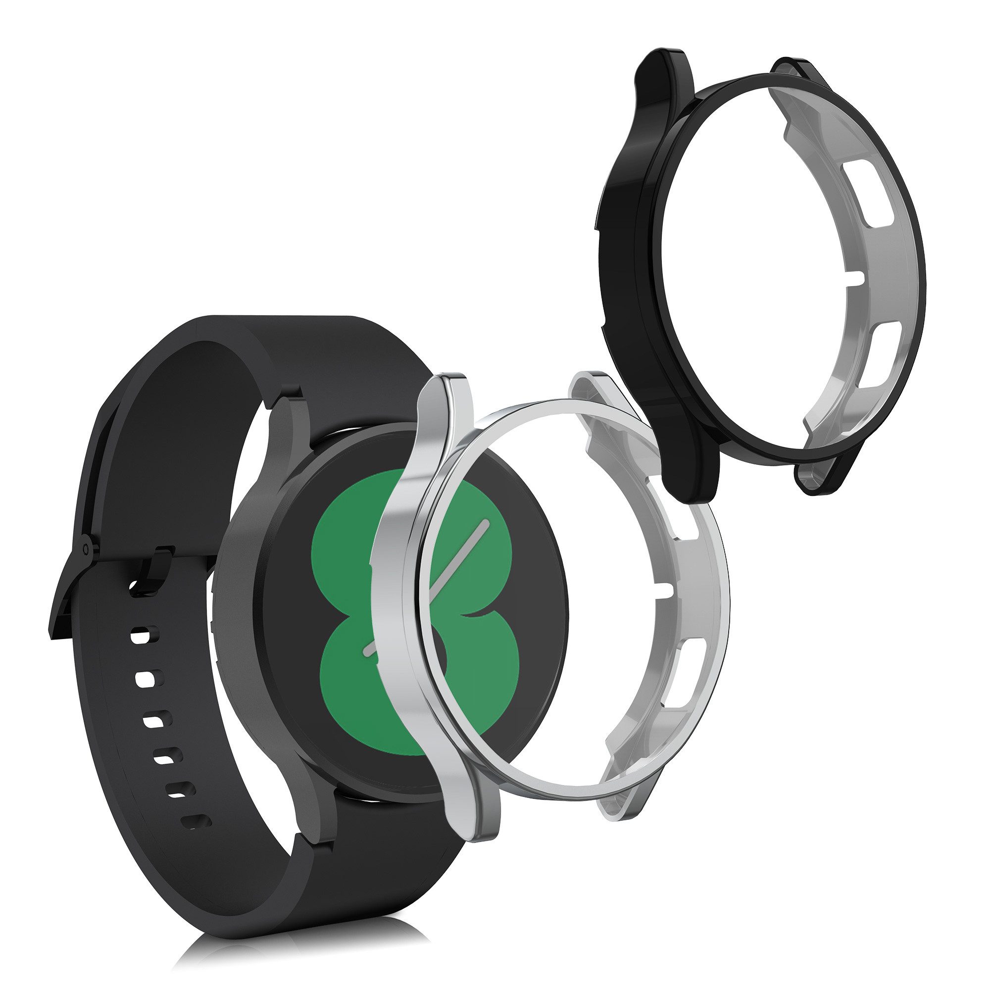 kwmobile Smartphone-Hülle 2x Silikon Hülle für Samsung Galaxy Watch 4 (40mm), Schutzhülle Fullbody Display Cover Set aus Silikon