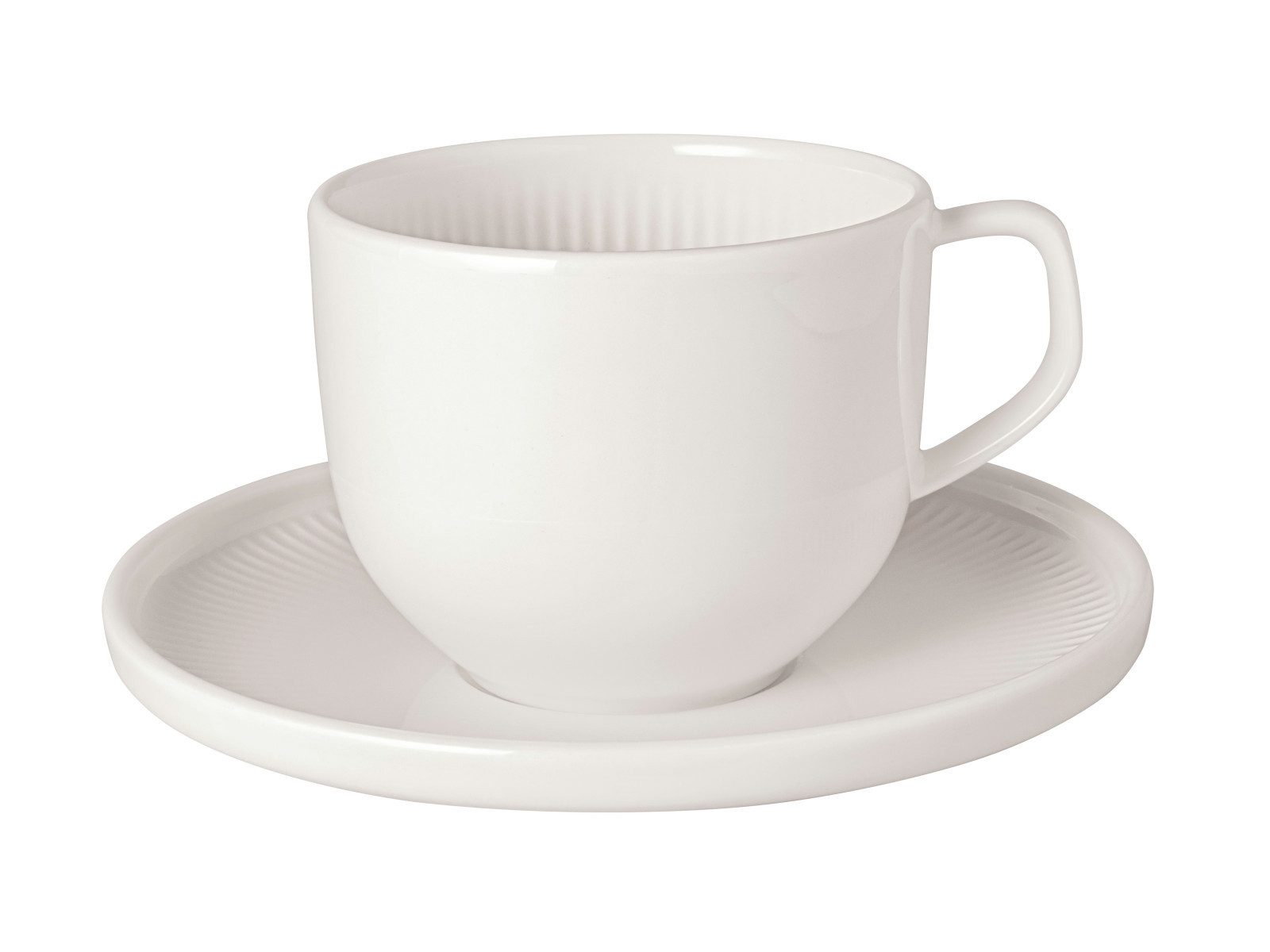 Tasse Afina Kaffeetasse mit Untertasse weiß 2tlg