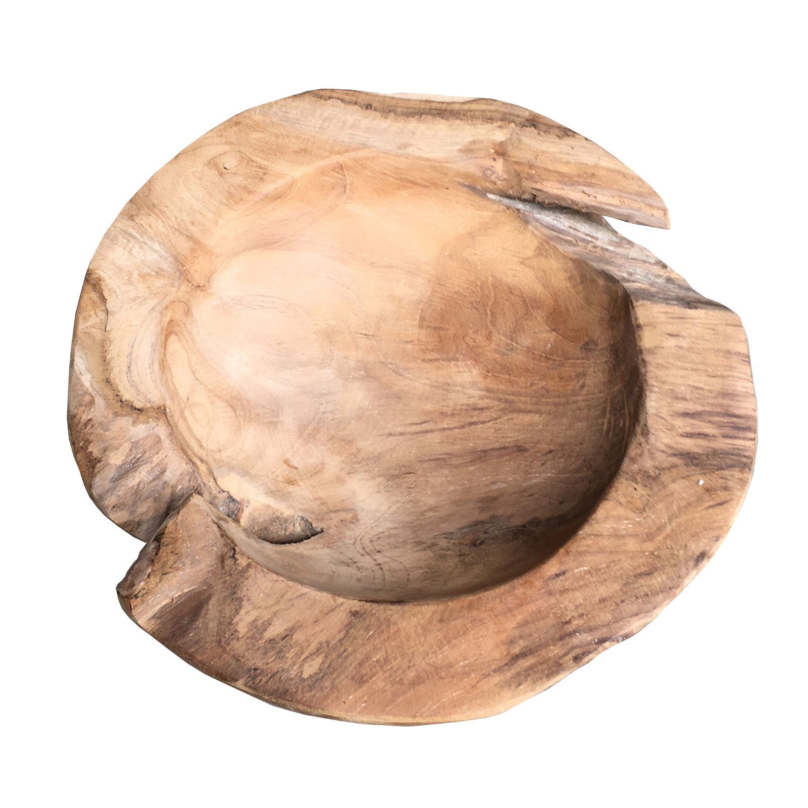 Handgefertigte Teakholz-Dekoschale 'Blatt' – Natur Unikat Aus Wurzelholz (ca. 40 Cm) Für Obst & Deko