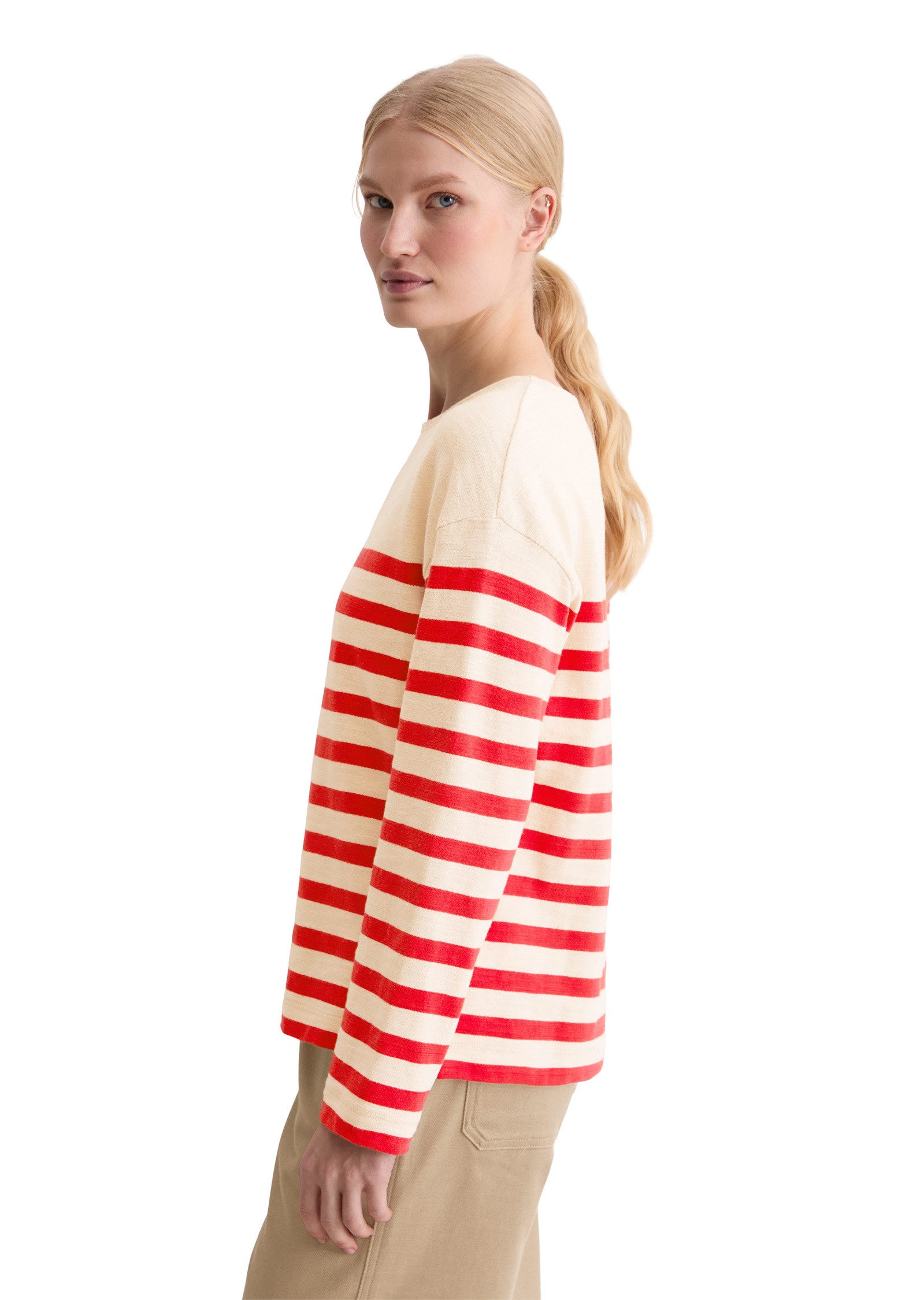 Marc O'Polo Langarmshirt aus garngefärbtem Heavy-Slub-Jersey günstig online kaufen