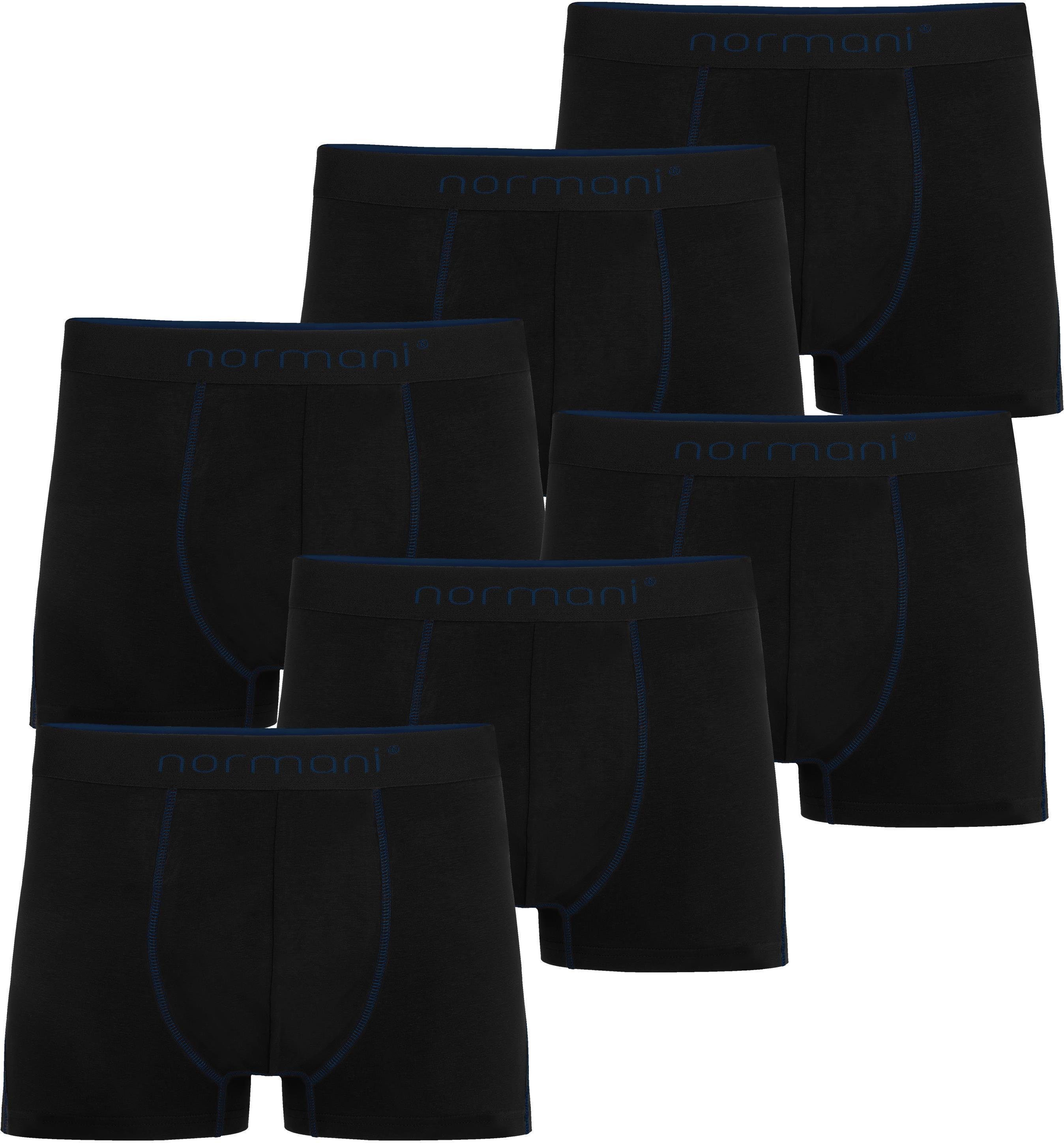 Dunkelblau Männer atmungsaktiver Boxershorts normani für aus Baumwoll-Boxershorts 6 Baumwolle Unterhose Herren