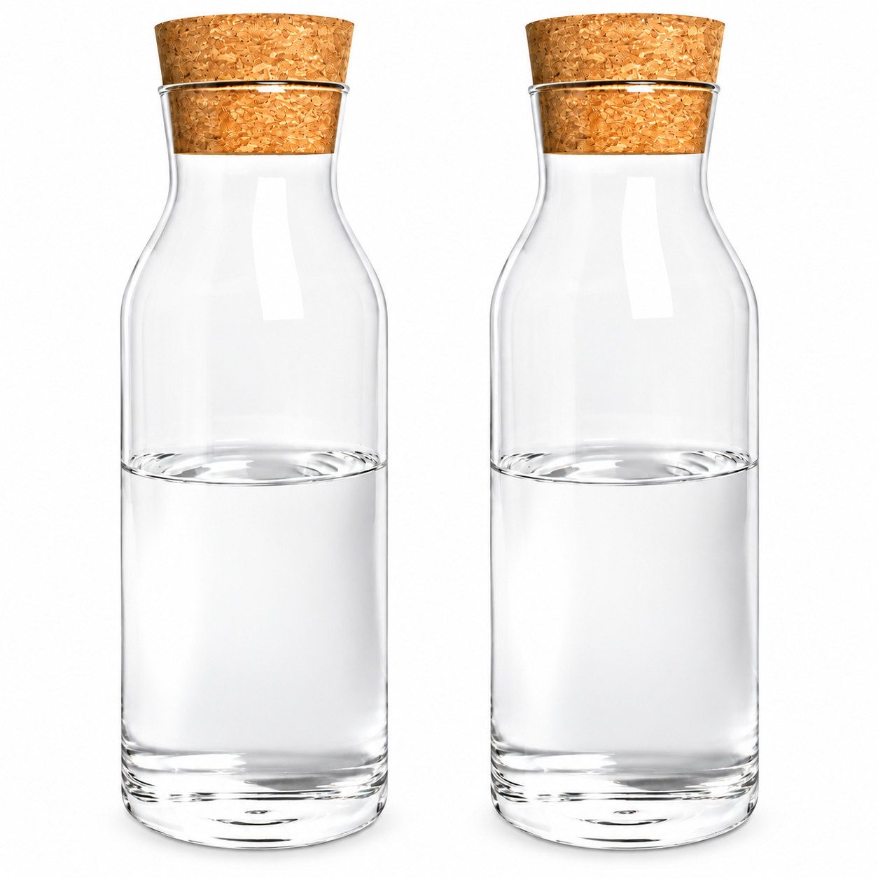 Sendez Wasserkaraffe 2er-Set Glaskaraffen 1 Liter mit Korkdeckel Weinkaraffe Karaffe, (2-tlg). € 18,99