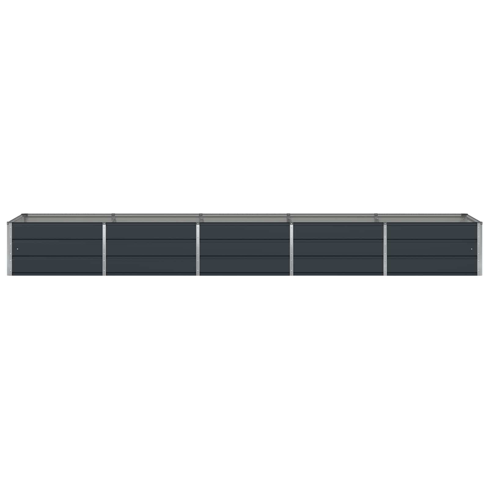 vidaXL Blumentopf Pflanzkübel Anthrazit 400 x 80 x 45 cm Stahl (1 St) – Bild 3 von 5