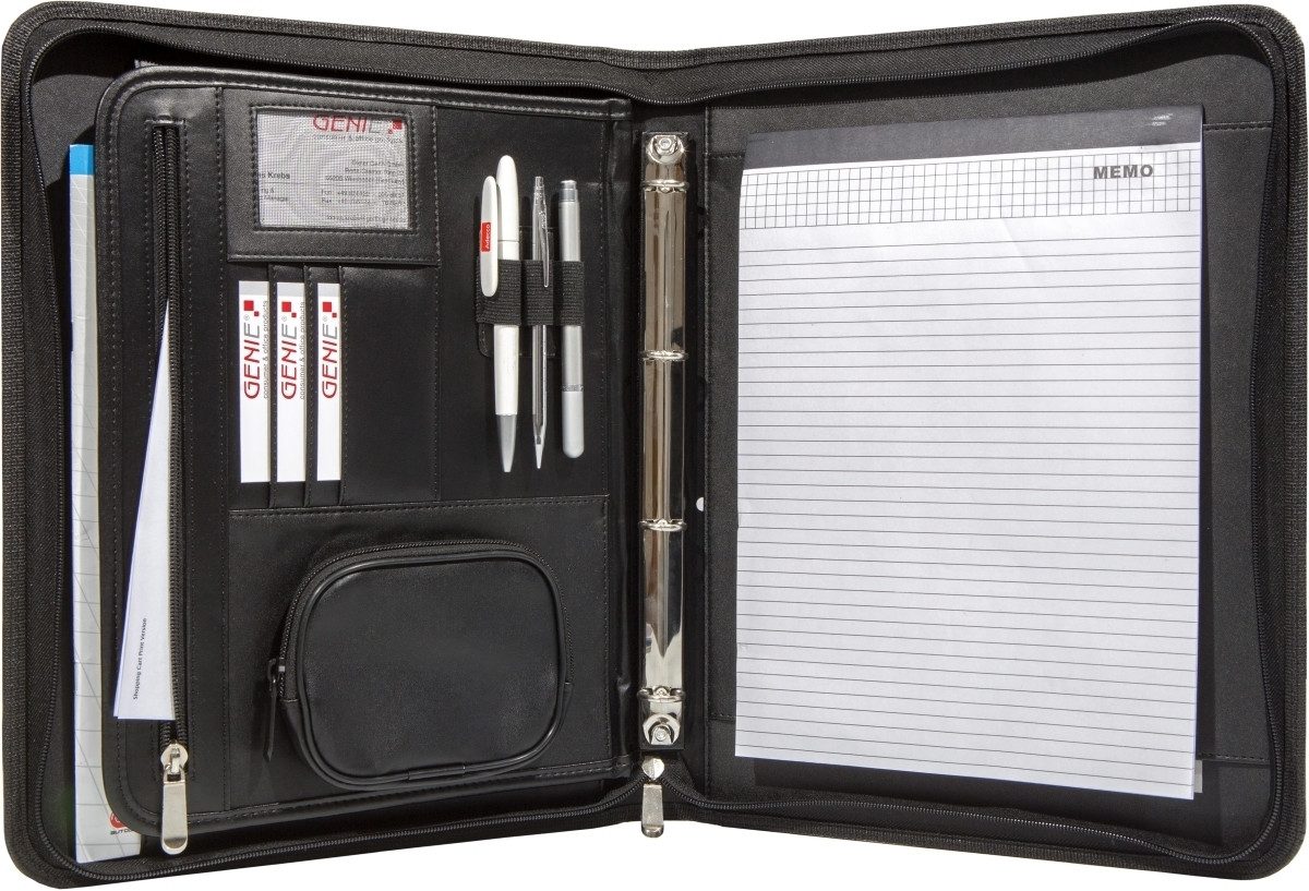 Alassio® Schreibmappe Schreibmappe Frankfurt A4 schwarz – Bild 4 von 5
