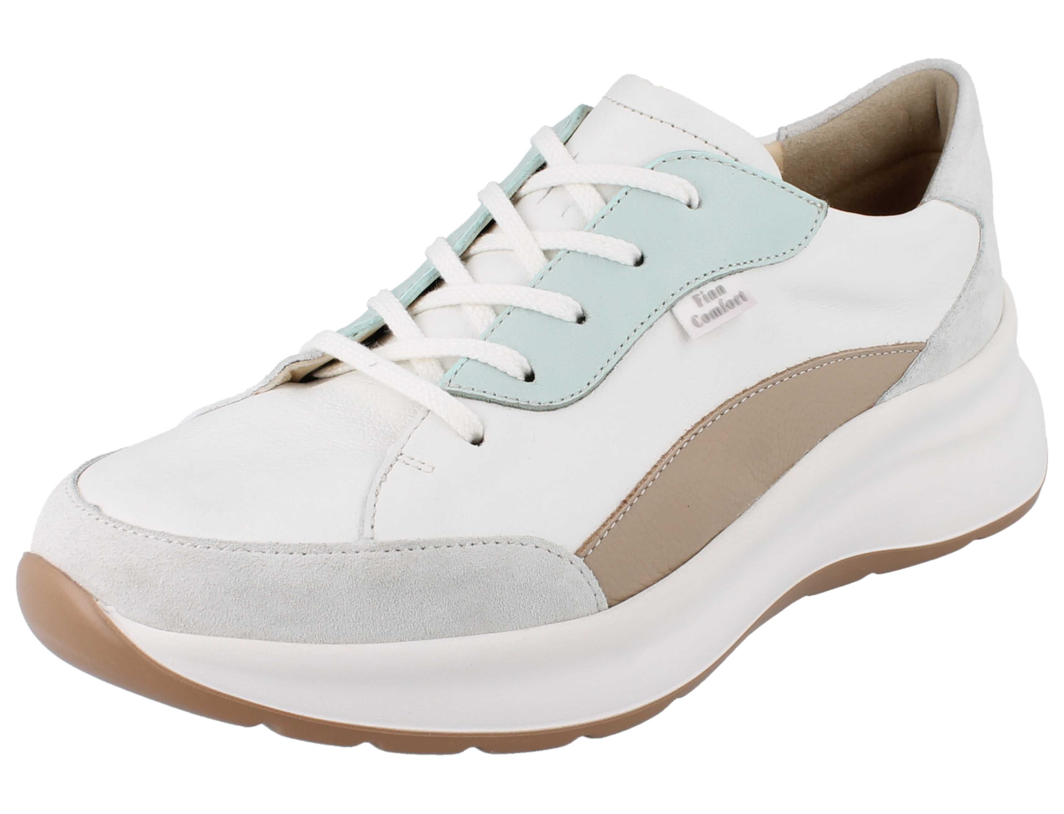 Finn Comfort FINN COMFORT Savona Damen Halbschuhe weiss sesame mint Leder - Größe: Schnürschuh