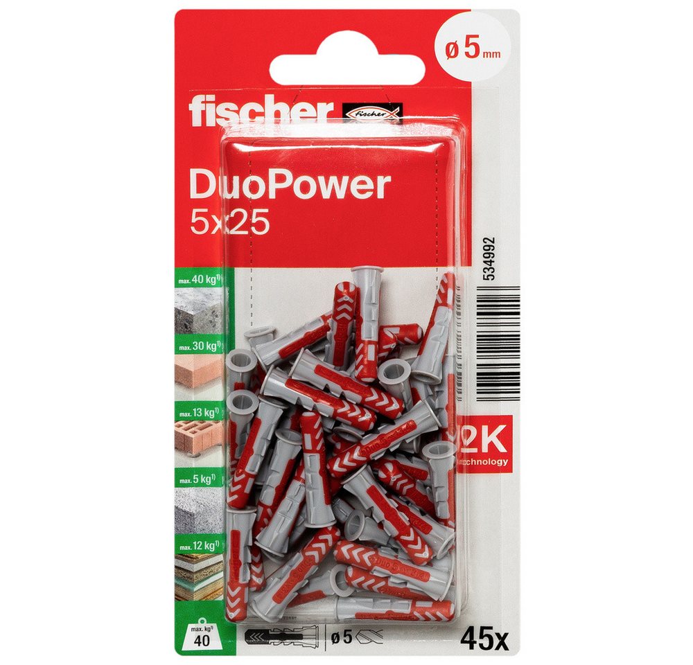 Thumbnail - Fischer Dübel-Set Fischer 534992 DuoPower 5 x 25 K NV 2-Komponenten-Dübel 25 mm 5 mm 1 S