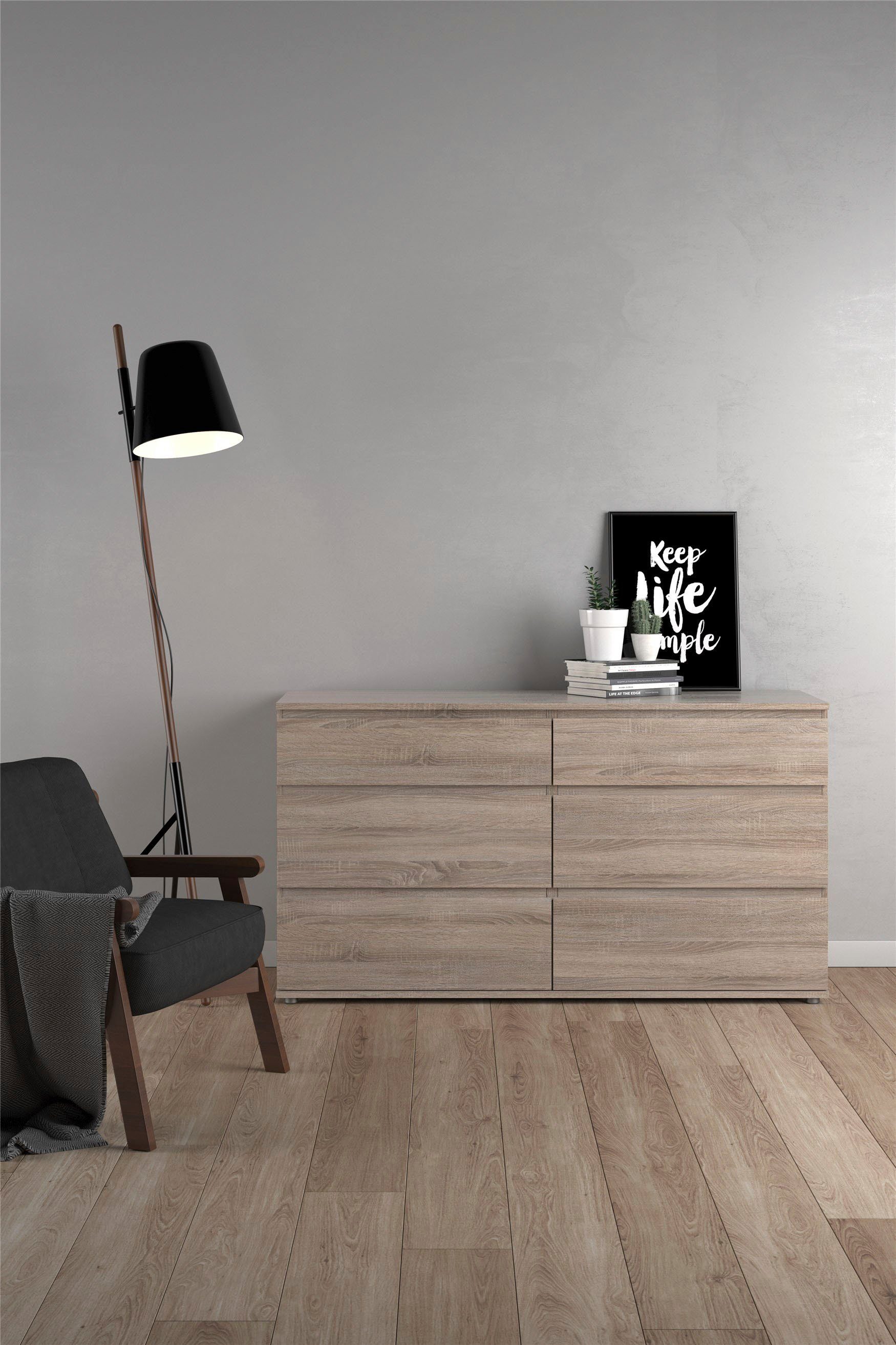 INOSIGN Kommode Nova, Aufbewahrung, Schubladenschrank, Stauraum, 8 Schubladen, Stauraum, grifflos, Breite 154 cm, Höhe 84 cm