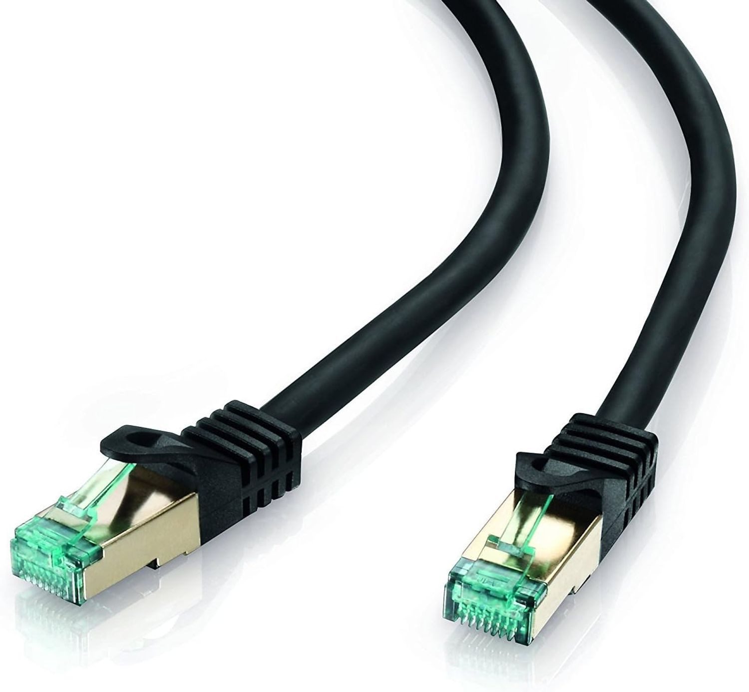 adaptare LAN Kabel 10m CAT 7 Netzwerkkabel Rohkabel Ethernet Kabel RJ45 schwarz LAN-Kabel