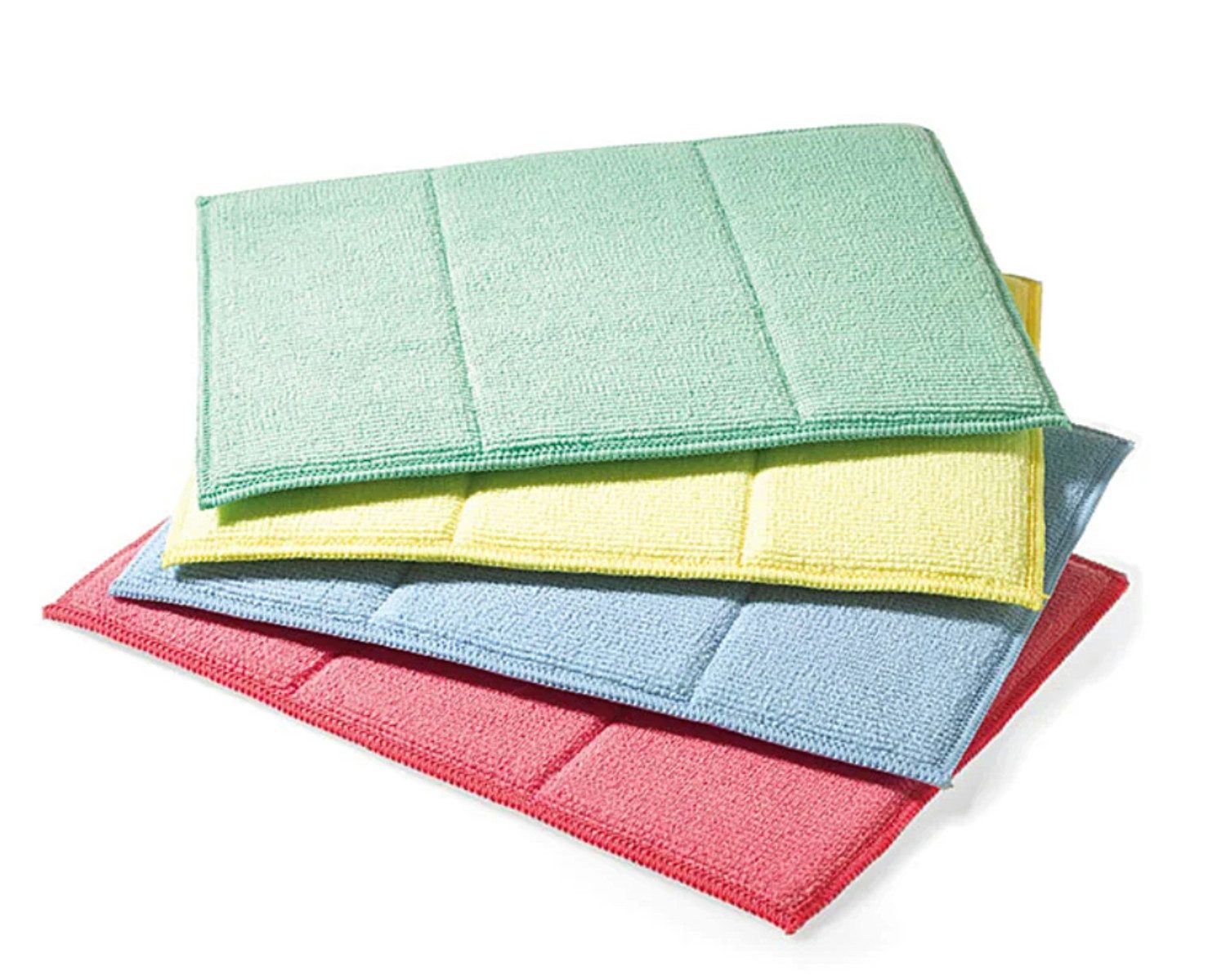 SAUGAUF Set Mikrofaser-Reinigungstücher extrem saugfähig und langlebig Mikrofasertuch (4-tlg., Set in 4 Farben, Waschmaschinenfest bis 95°, Trocknergeeignet)