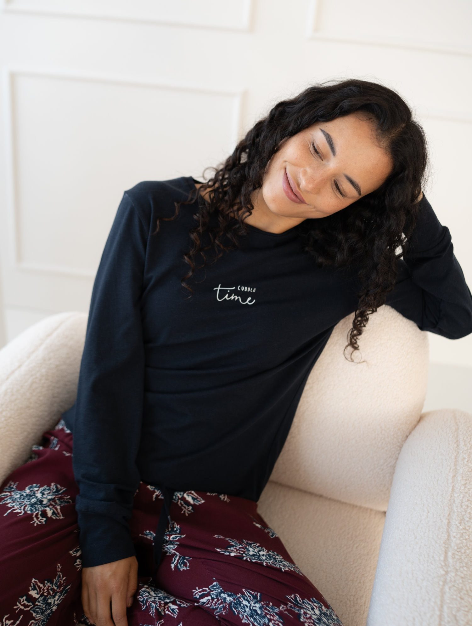 By Louise Pyjamaoberteil Damen Schlafanzugshirt mit langem Arm (1-tlg) Slee günstig online kaufen