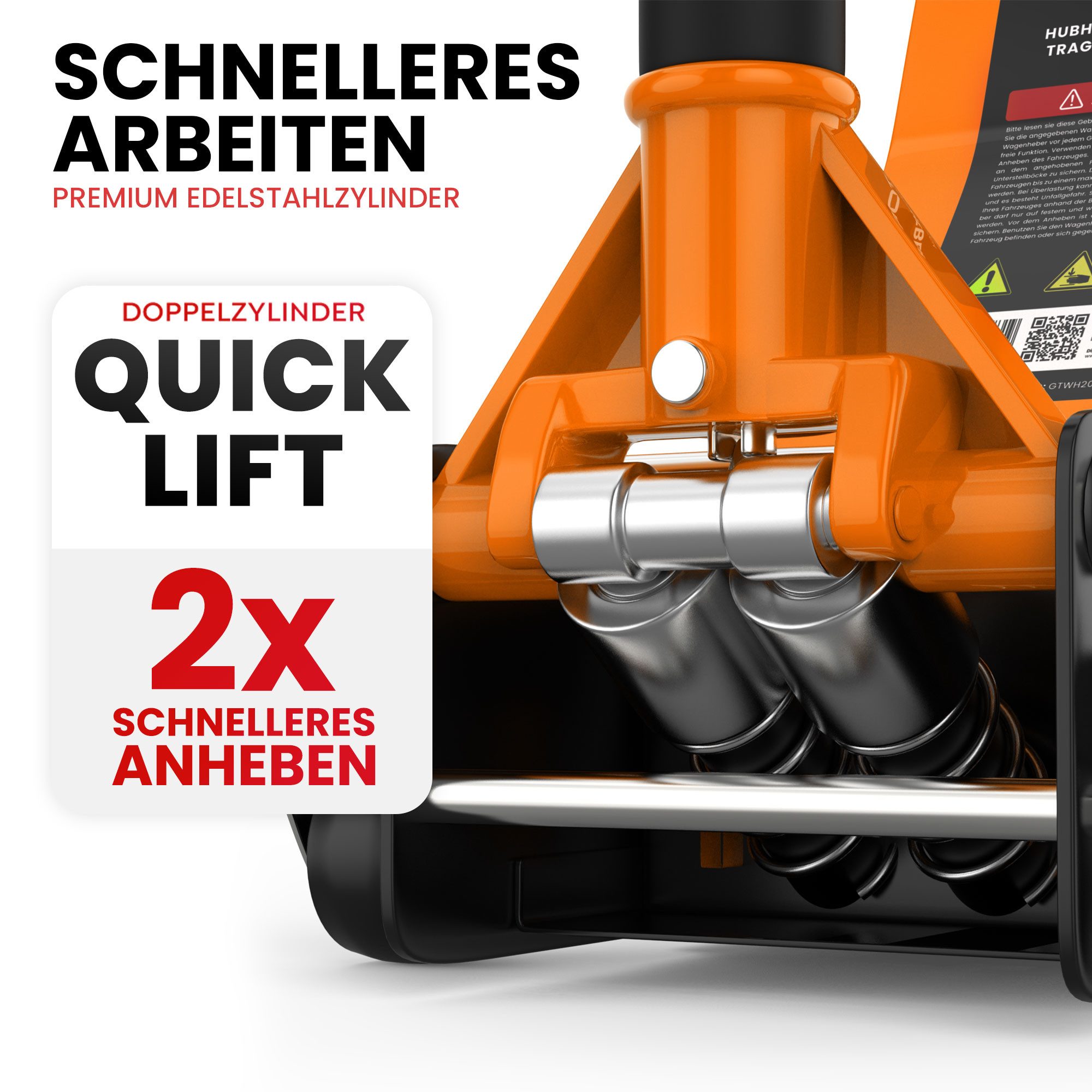 GENTOR Wagenheber Wagenheber hydraulisch 3T flach Rangierwagenheber Autoheber 75-505m, max. Hubhöhe: 50.5 cm, Premium Wagenheber Hydraulisch 3T: Hohe Tragkraft, flach, stabil.