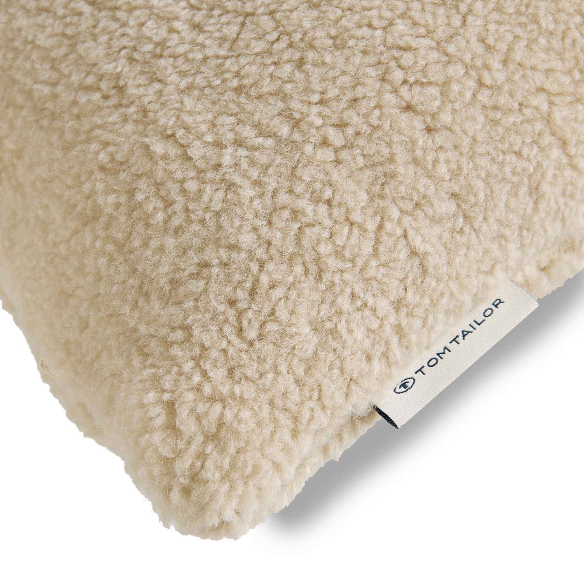 TOM TAILOR Kissenhülle TEDDY Zierkissenhülle, (1 Stück), 45 x 45 cm in Beig günstig online kaufen