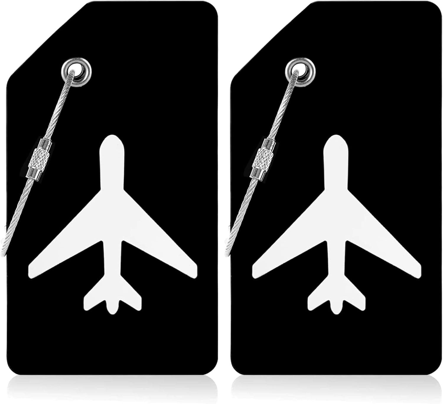 FELIXLEO Schlauchschelle 2 Silikon Gepäckanhänger mit ID Karte Edelstahl Schnur, (1-St)