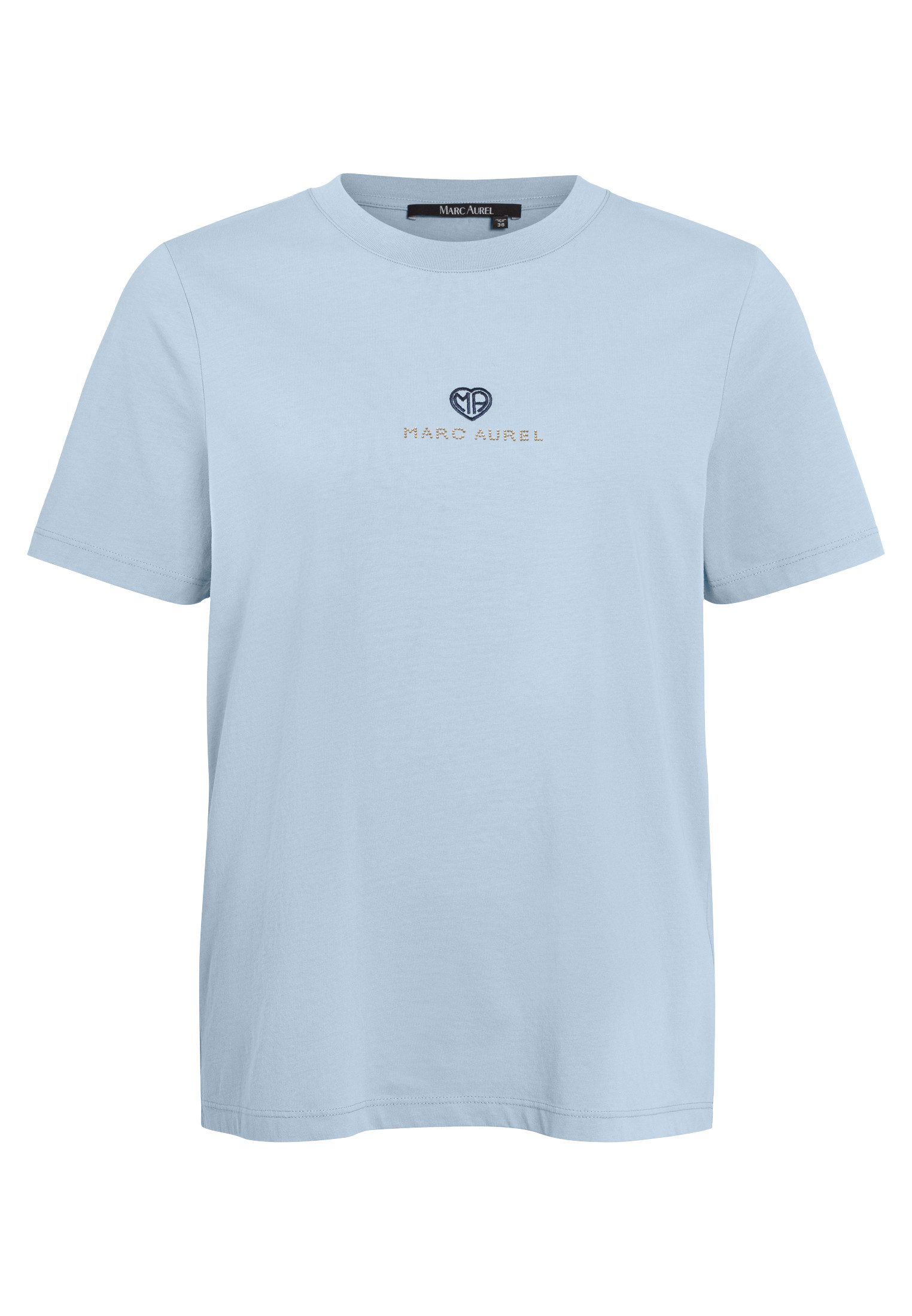 MARC AUREL T-Shirt mit Stickerei und Strass-Logo