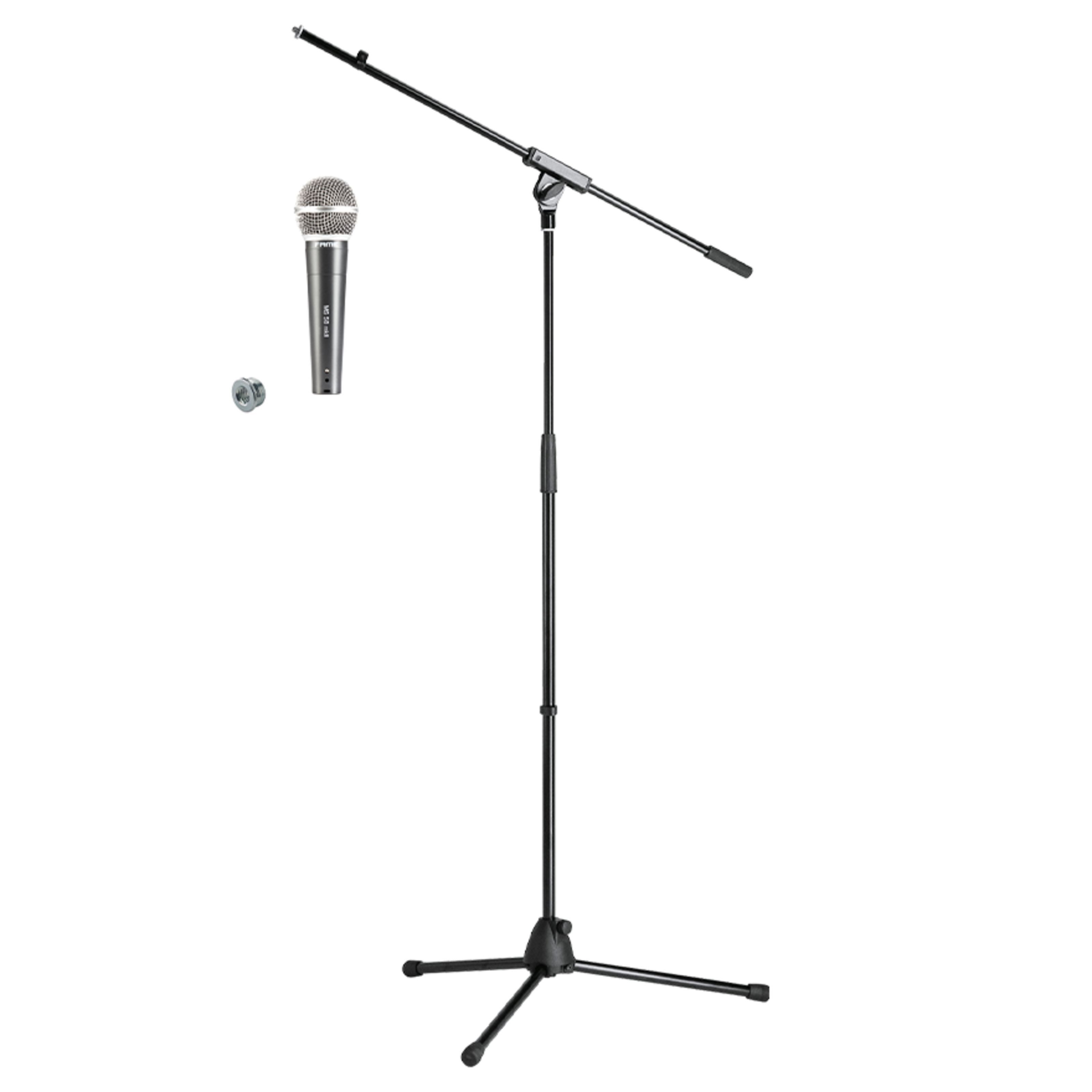 Fame Audio Mikrofon (MS 58 MKII Basic 3 Vocal Gesang Mikrofon Set Dynamisches Handmikrofon mit KM Mikrostativ und Klemme Ideal für Live-Auftritte), MS 58 MKII Basic 3, Dynamisches Handmikrofon, Live-Auftritte