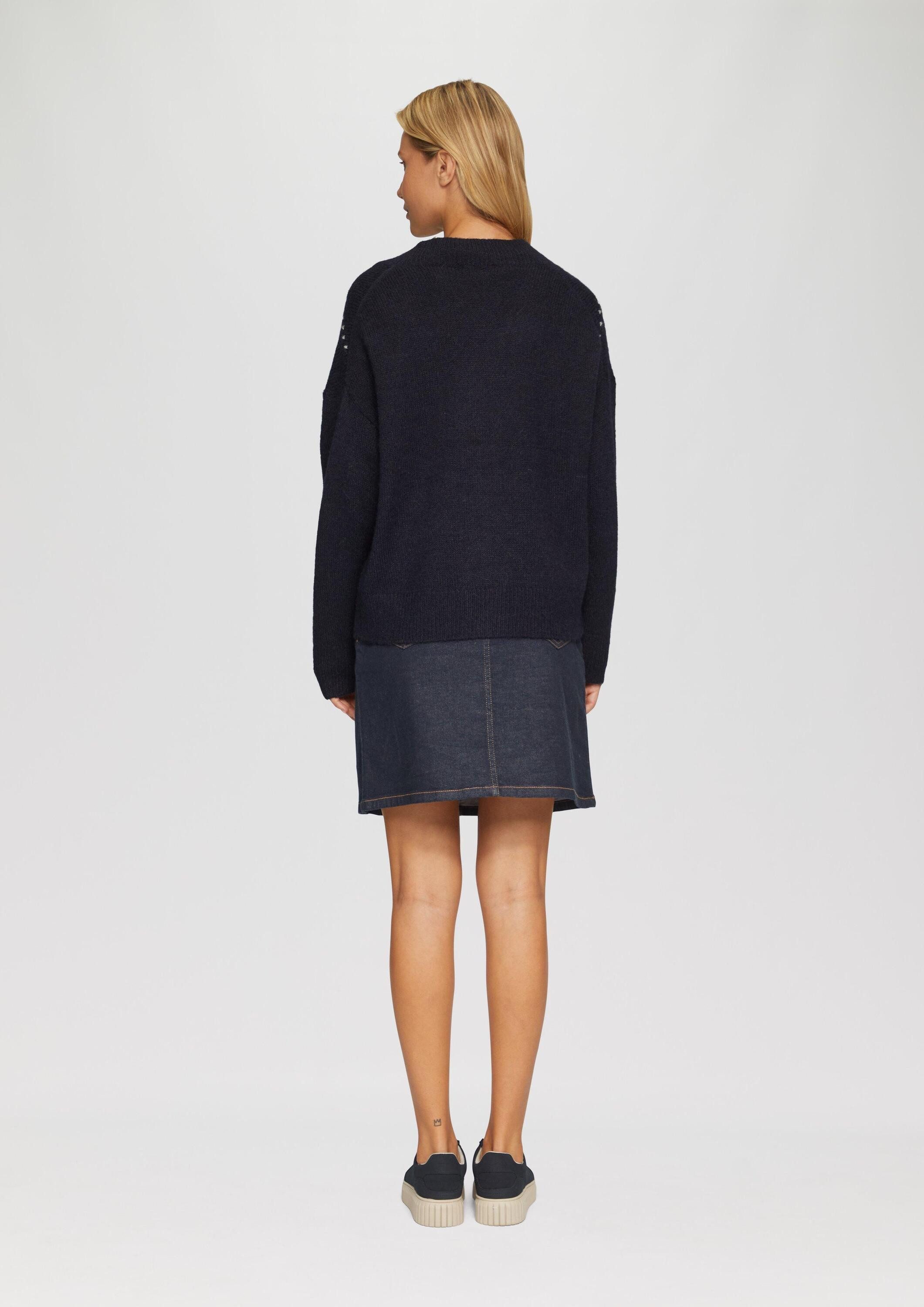 s.Oliver Cardigan Strickjacke Oversized Wollmix-Strickjacke mit Argyle-Muster