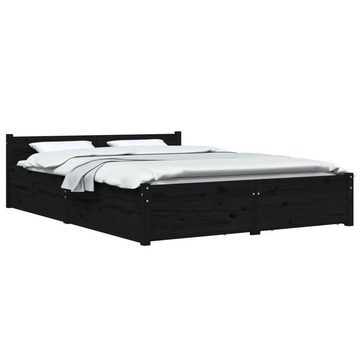 vidaXL Bett Bett mit Schubladen Schwarz 120x190 cm