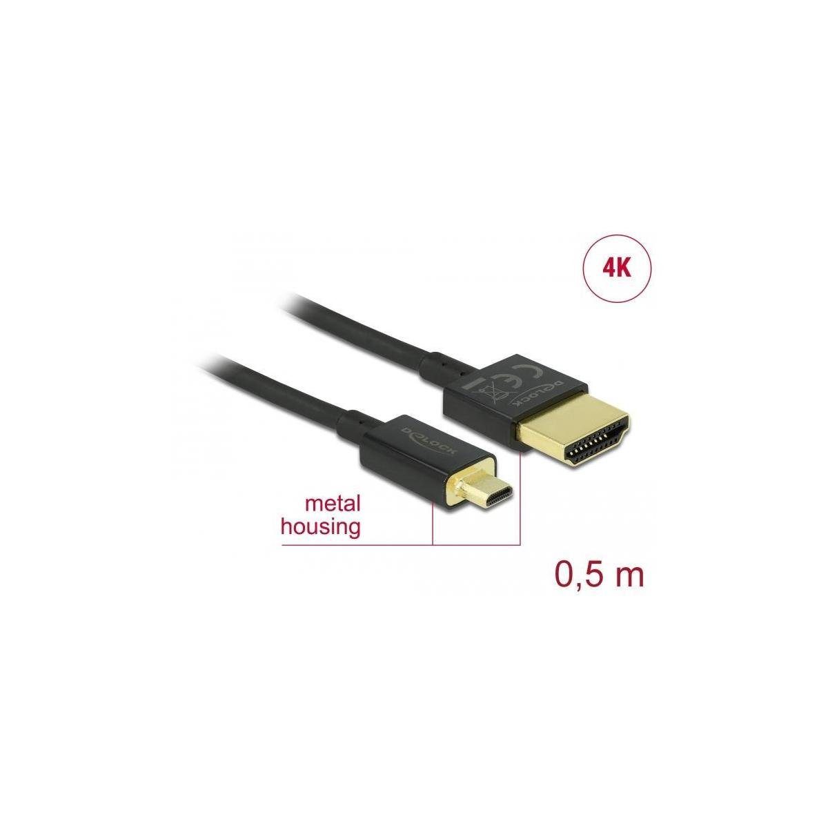 84788 - Computer-Kabel, HDMI-A... High cm) - HDMI Ethernet HDMI-A, Kabel mit HDMI Delock (50,00 Speed
