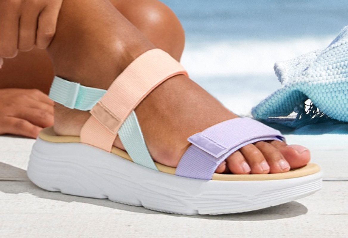 Vivance by Lascana Sandalette, Pantolette, Sommerschuhe, Riemchensandale Sandale NEU mit bunten Riemchen und Klettverschluss VEGAN