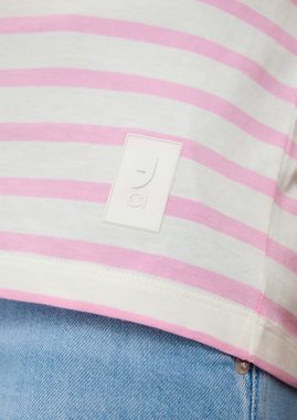 comma casual identity Shirttop Streifenshirt aus Jersey Label-Patch, Raffung