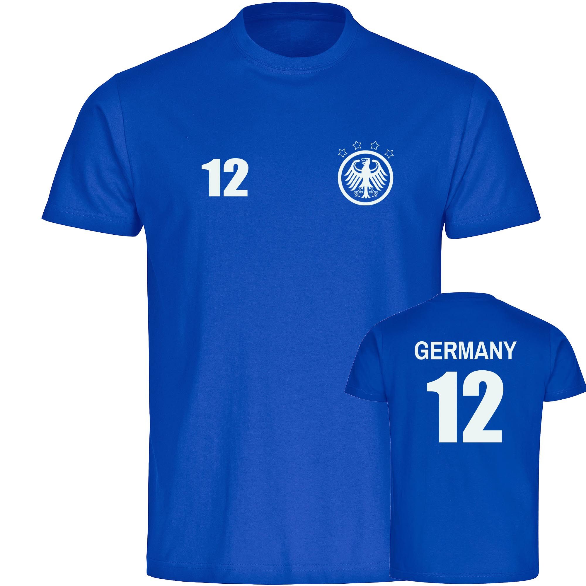 multifanshop T-Shirt Herren Germany - Adler Retro Trikot 12 - Männer