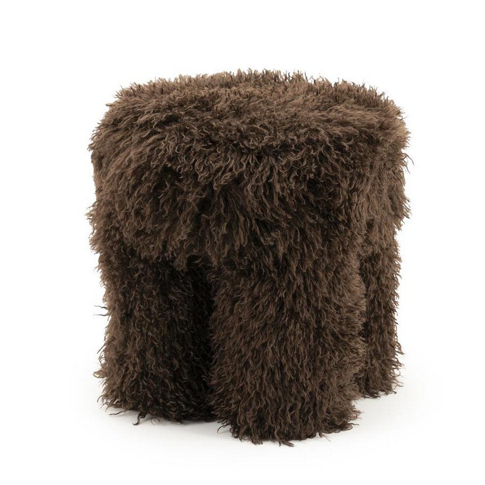 LEVEN Lifestyle Sitzhocker Hocker Pouf CHARLIE Lounge-Hocker 40 x40 cm Höhe 43 cm, 3 stilvolle Farben: Erhältlich in Beige, Taupe und Braun