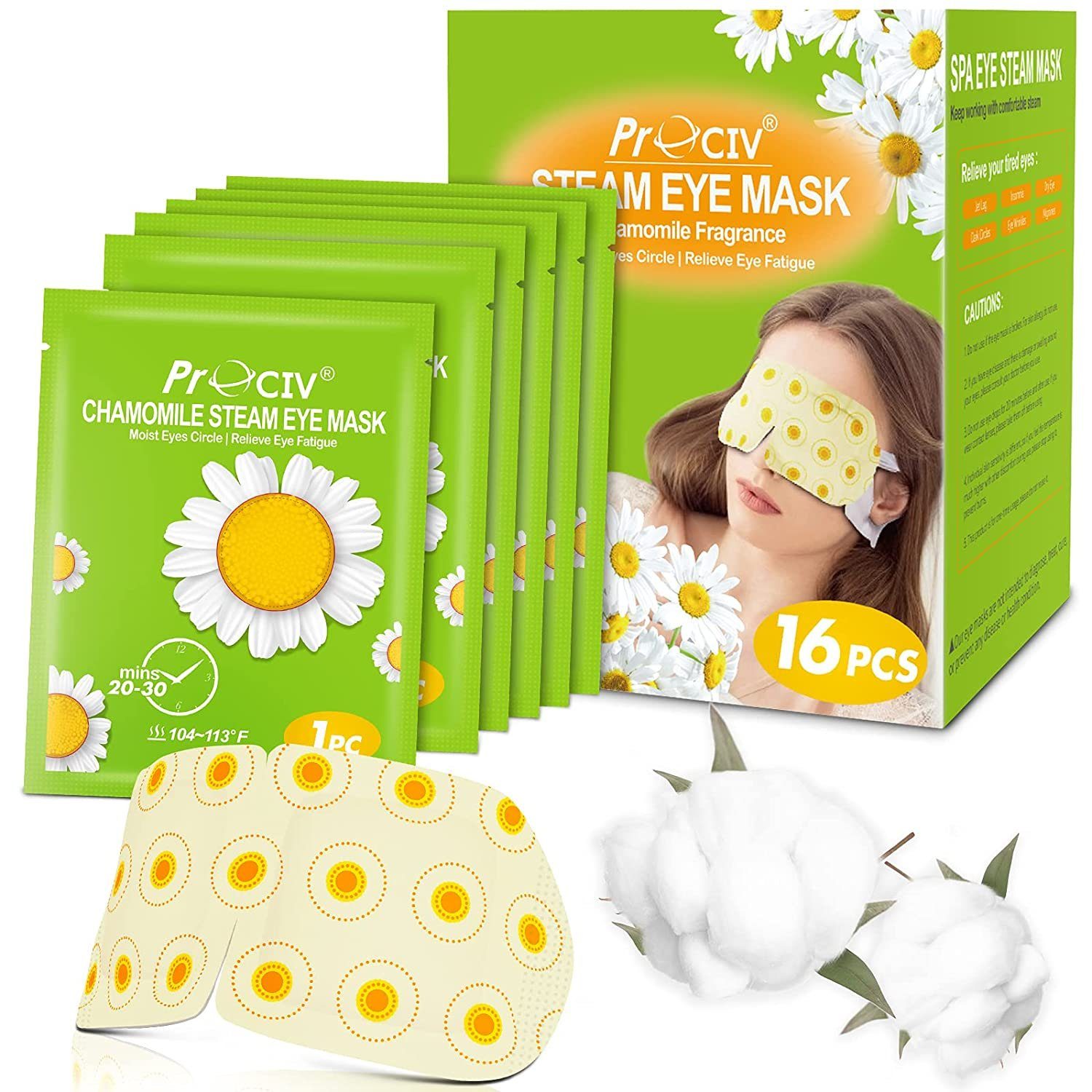 COOLi ® Schlafmaske, 16 Packungen Wärmende Augenmaske Dampf Augenmaske für trockene Augen